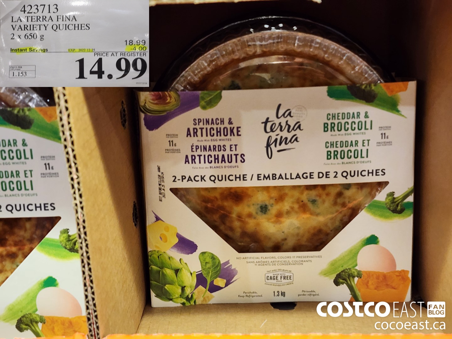 423713 TA TERRA FINA VARIETY QUICHES 2x 650 g ($4.00 INSTANT SAVINGS EXPIRES ON 2022-12-25) $14.99
