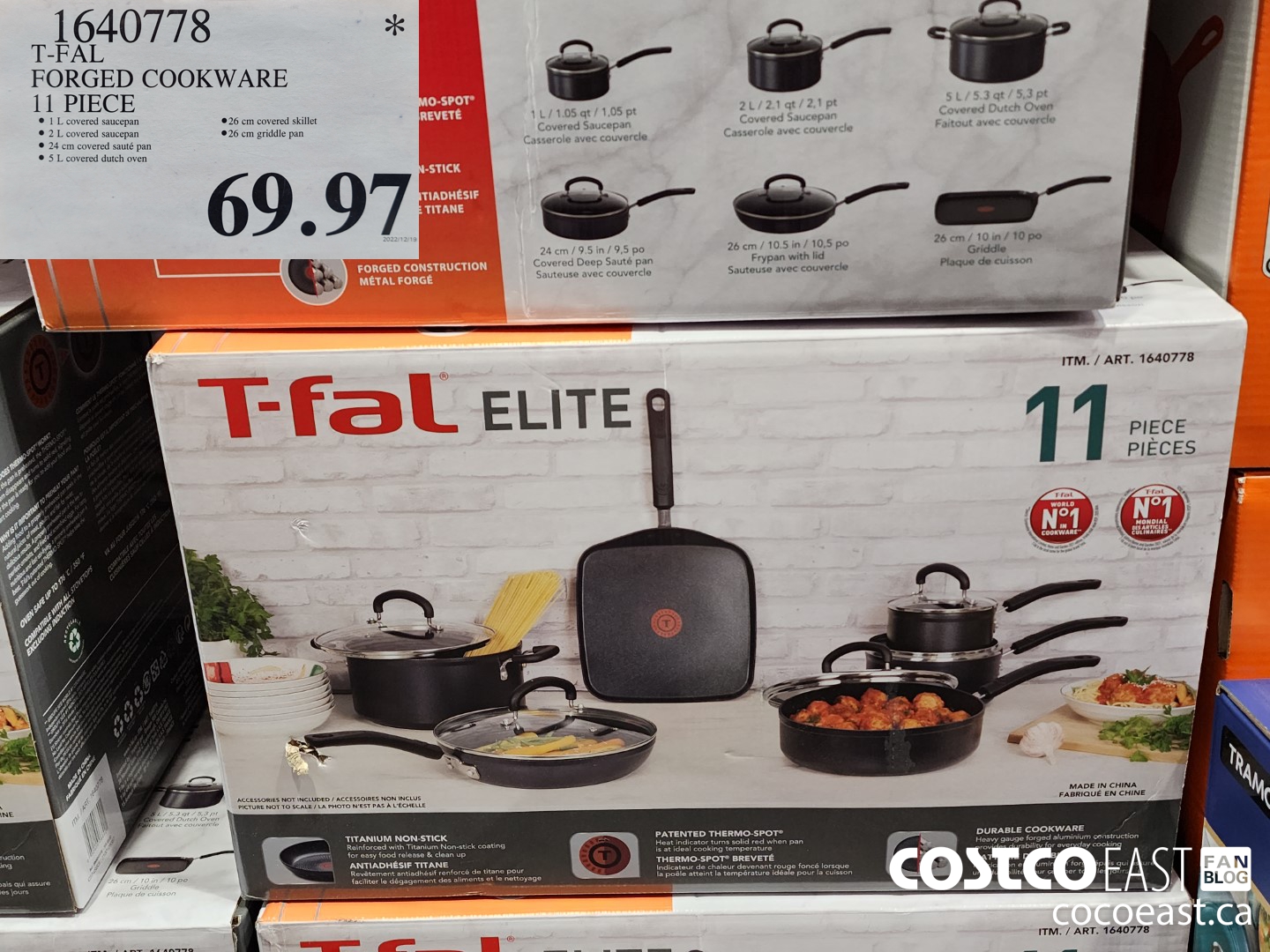1640778 T-FAL FORGED COOKWARE 11 PIECE $69.97