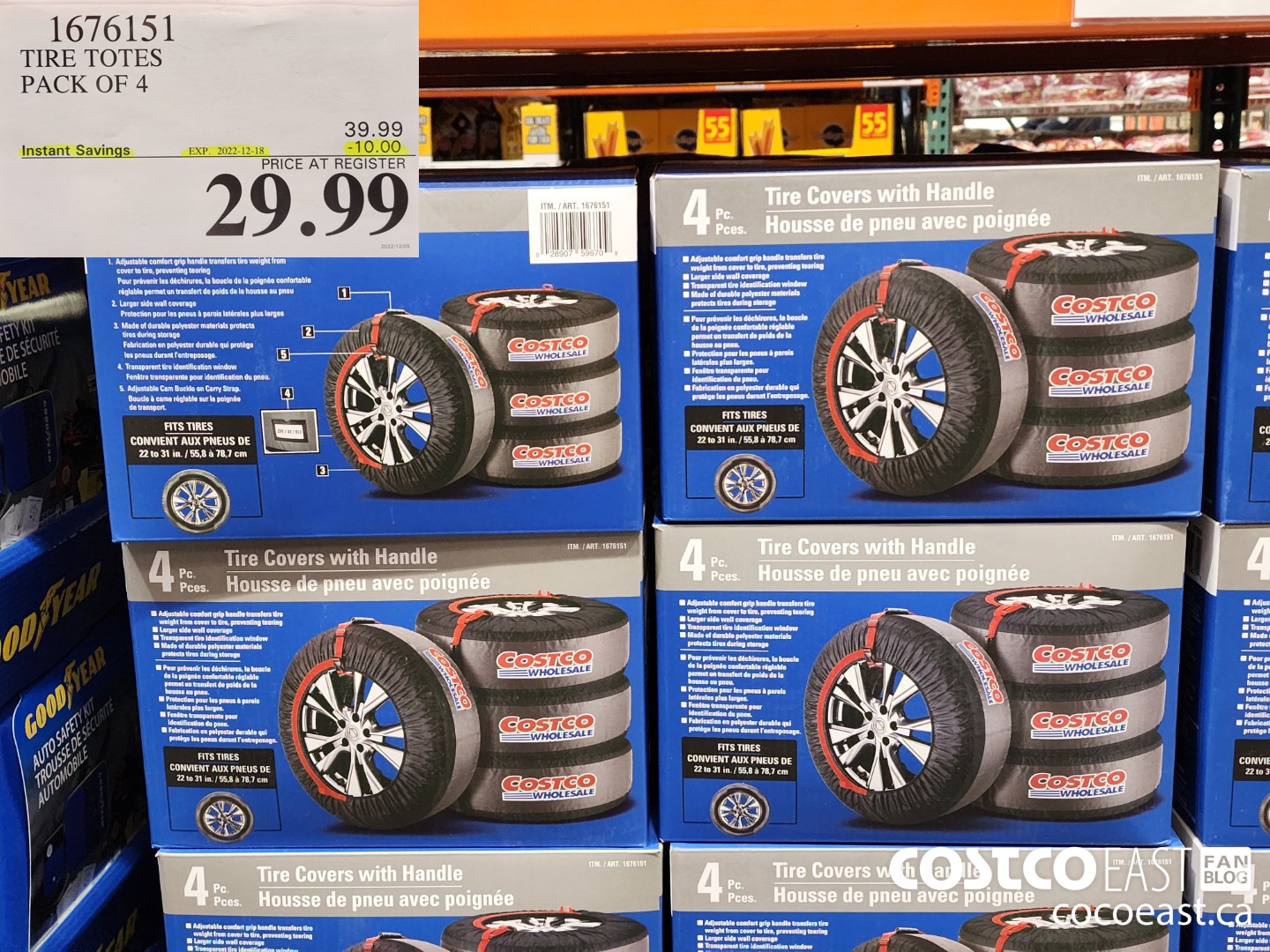 1676151 TIRE TOTES PACK OF 4 ($10.00 INSTANT SAVINGS EXPIRES ON 2022-12-18) $29.99