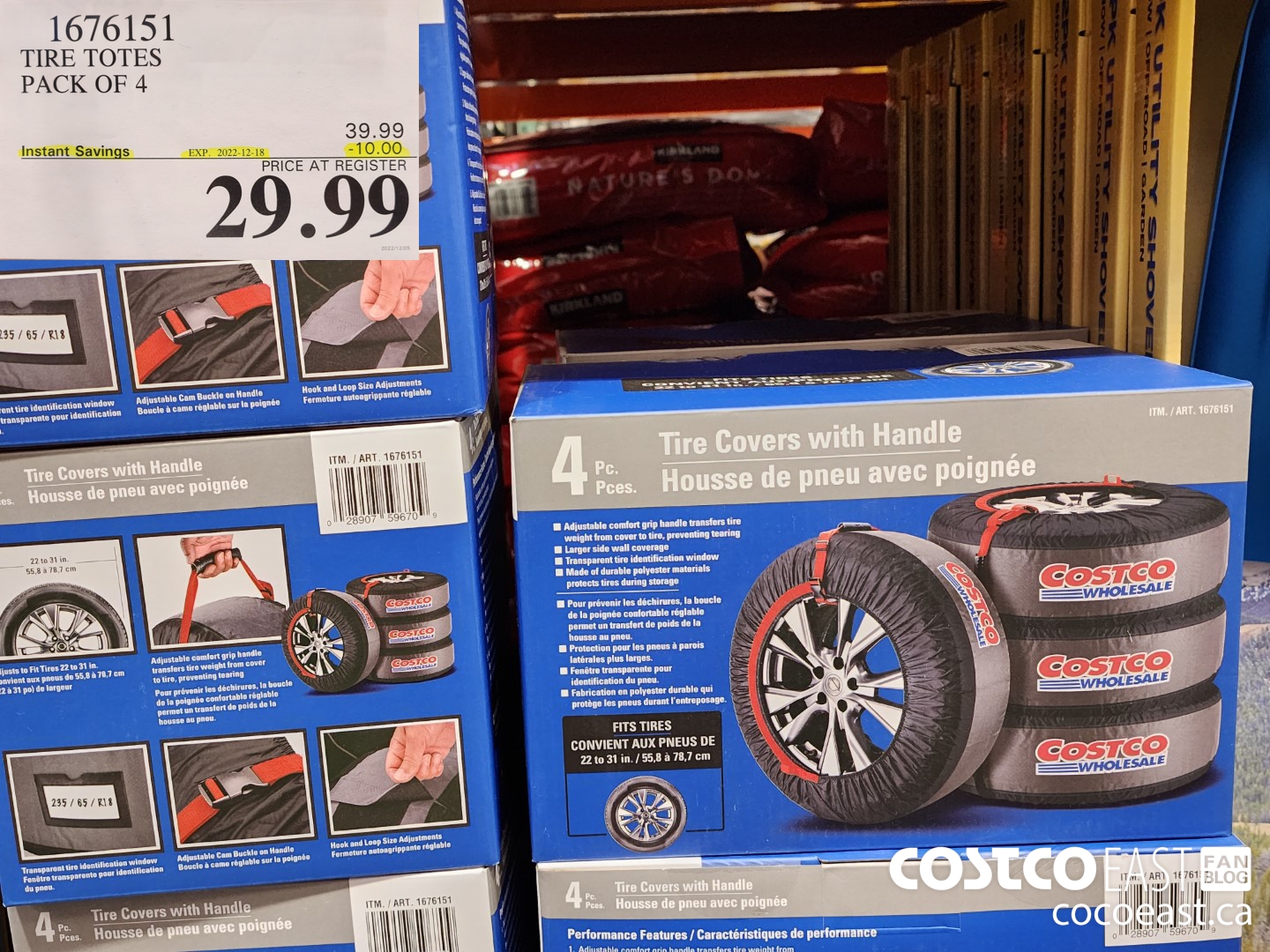 1676151 TIRE TOTES PACK OF 4 ($10.00 INSTANT SAVINGS EXPIRES ON 2022-12-18) $29.99