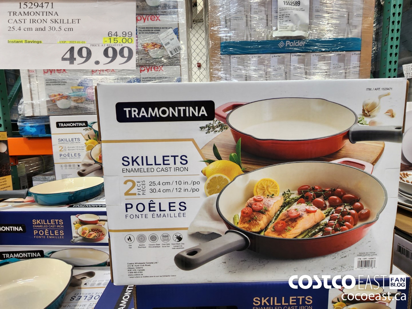 1529471 TRAMONTINA CAST IRON SKILLET 25.4 CM AND 30.5 CM ($15.00 INSTANT SAVINGS EXPIRES ON 2023-01-01) $49.99
