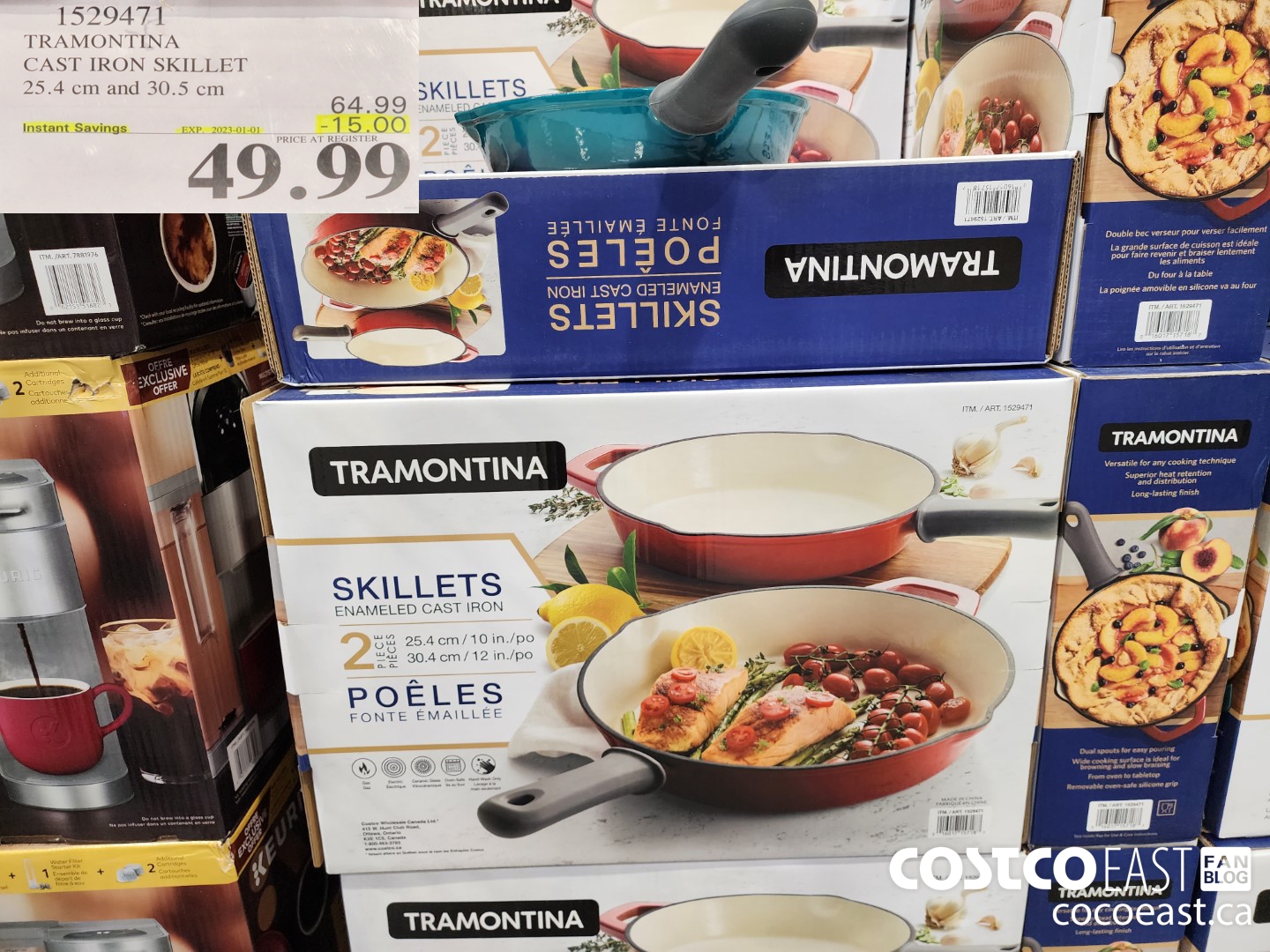 1529471 TRAMONTINA CAST IRON SKILLET 25.4 CM AND 30.5 CM ($15.00 INSTANT SAVINGS EXPIRES ON 2023-01-01) $49.99