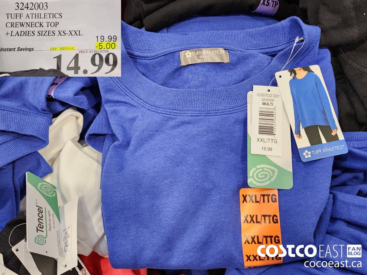 3242003 TUFF ATHLETICS CREWNECK TOP +LADIES SIZES XS-XXL ($5.00 INSTANT SAVINGS EXPIRES ON 2023-01-01) $14.99