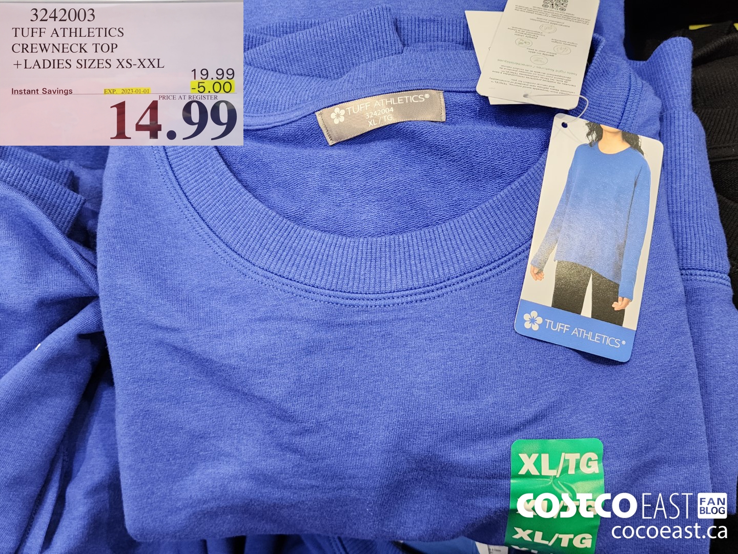 3242003 TUFF ATHLETICS CREWNECK TOP +LADIES SIZES XS-XXL ($5.00 INSTANT SAVINGS EXPIRES ON 2023-01-01) $14.99