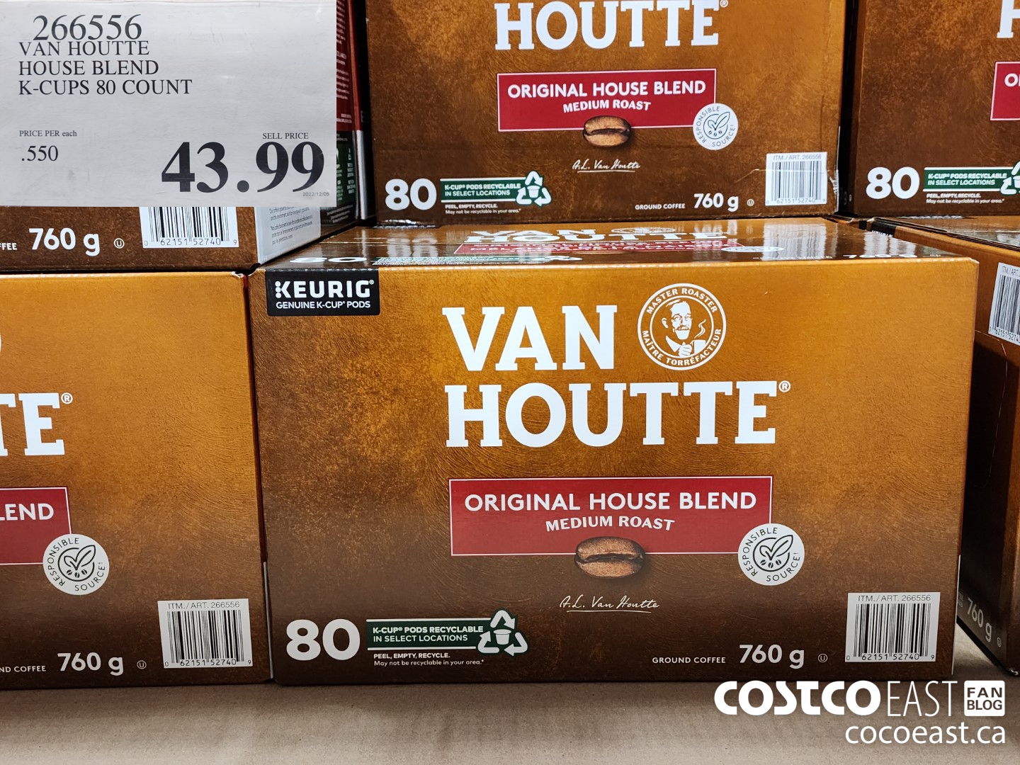 266556 VAN HOUTTE HOUSE BLEND K-CUPS 80 COUNT $43.99