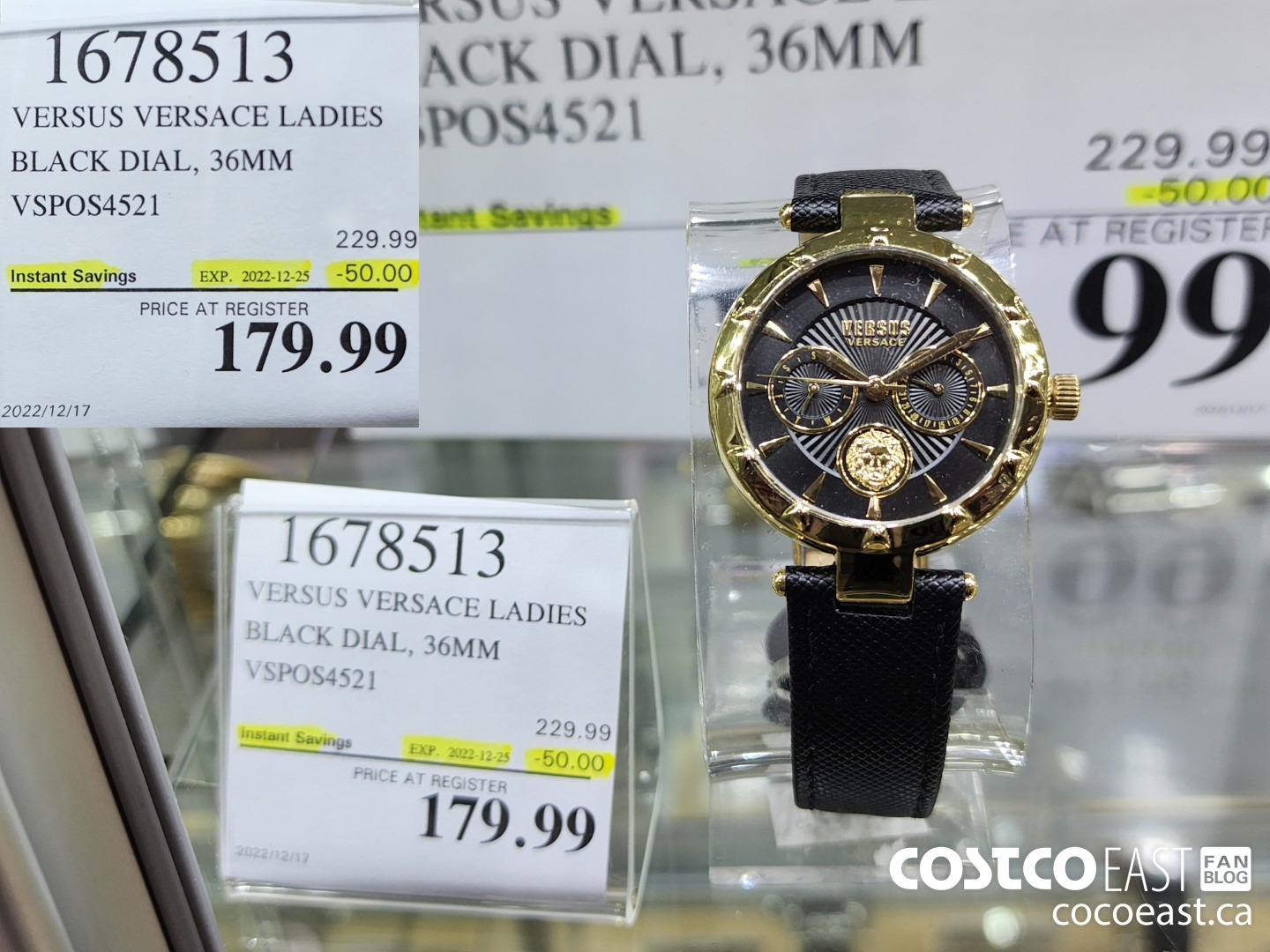 1678513 VERSUS VERSACE LADIES BLACK DIAL, 40MM VSPOS4521 ($50.00 INSTANT SAVINGS EXPIRES ON 2022-12-25) $179.99