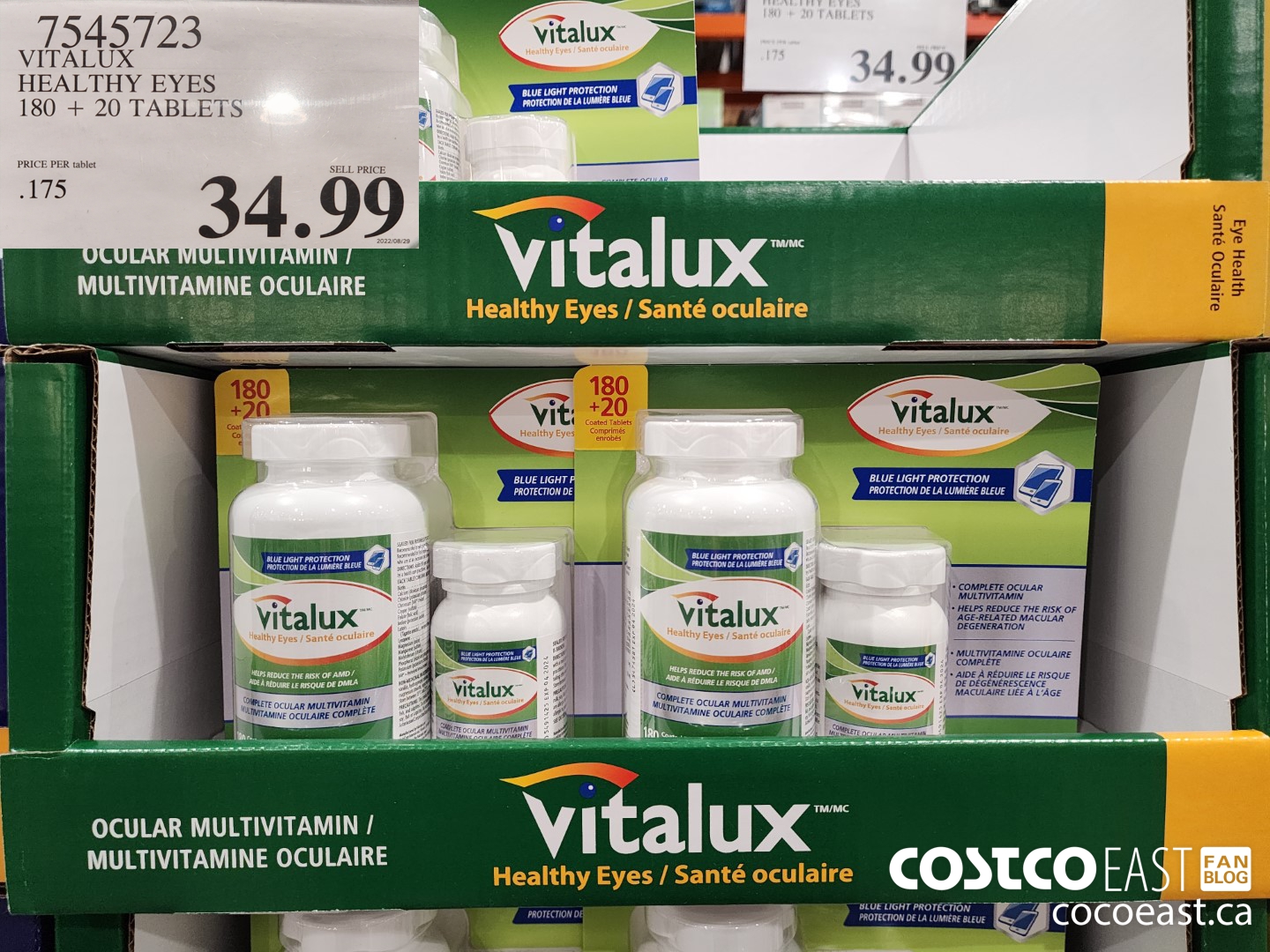 7545723 VITALUX HEALTHY EYES 180 + 20 TABLETS $34.99