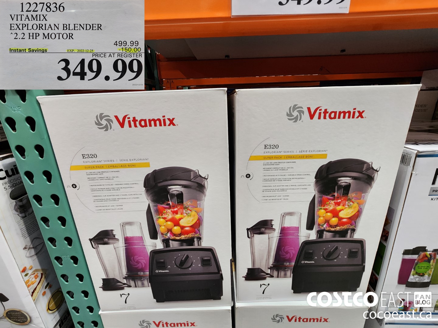 1227836 VITAMIX BLENDER EXPLORIAN + PCA 2.2 HP MOTOR ($150.00 INSTANT SAVINGS EXPIRES ON 2022-12-25) $349.99