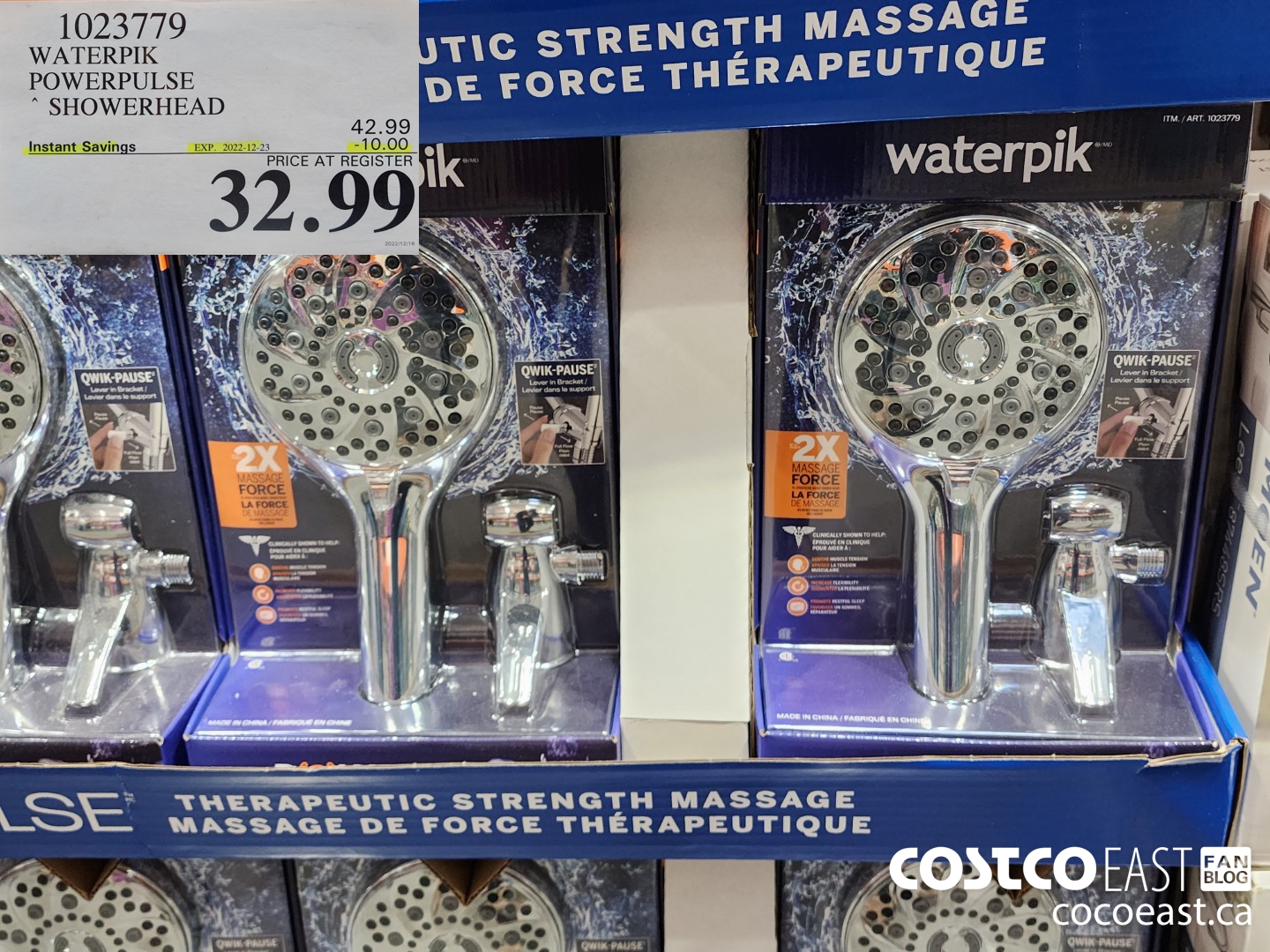 1023779 WATERPIK POWERPULSE SHOWERHEAD ($10.00 INSTANT SAVINGS EXPIRES ON 2022-12-23) $32.99