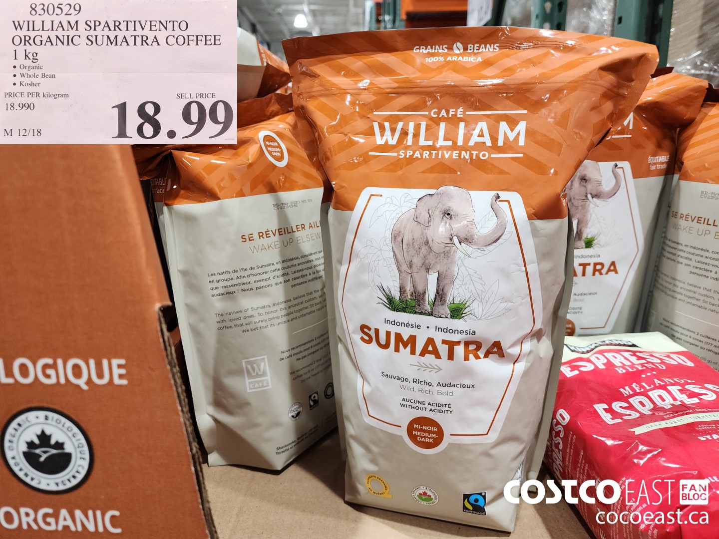 830529 WILLIAM SPARTIVENTO SUMATRA COFFEE 1 kg $18.99