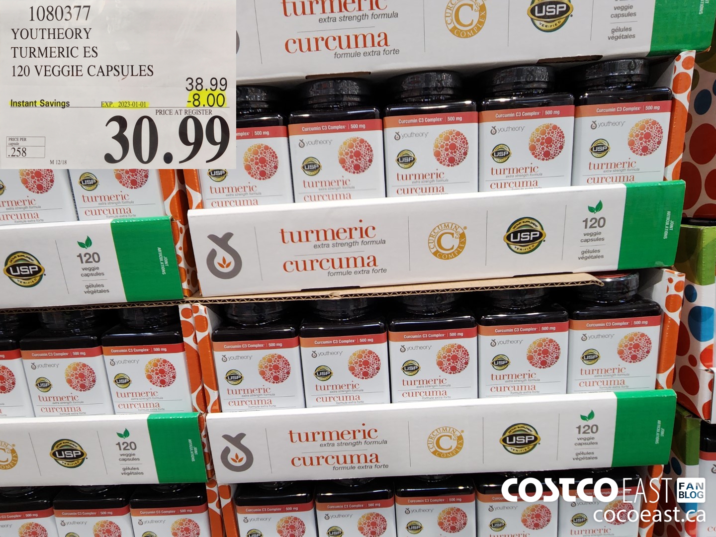 1080377 YOUTHEORY TUMERIC ES 120 VEGGIE CAPSULES ($8.00 INSTANT SAVINGS EXPIRES ON 2023-01-01) $30.99