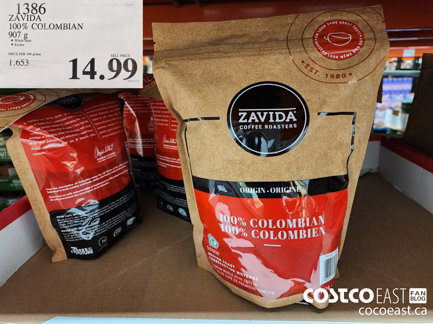 1336 ZAVIDA 100% COLOMBIAN 907 G $14.99