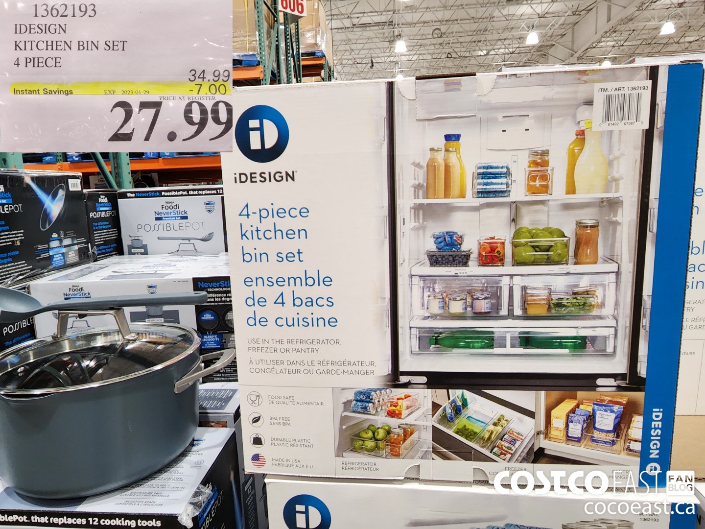 Costco Sale Items Flyer Sales Jan 9th 15th 2023 Ontario   IDESIGN KITCHEN BIN SET 4 PIECE 20230109 68258 