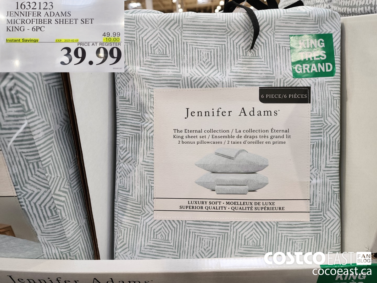 1632123 JENNIFER ADAMS MICROFIBER SHEET SET KING - 6PC ($10.00 INSTANT SAVINGS EXPIRES ON 2023-02-05) $39.99