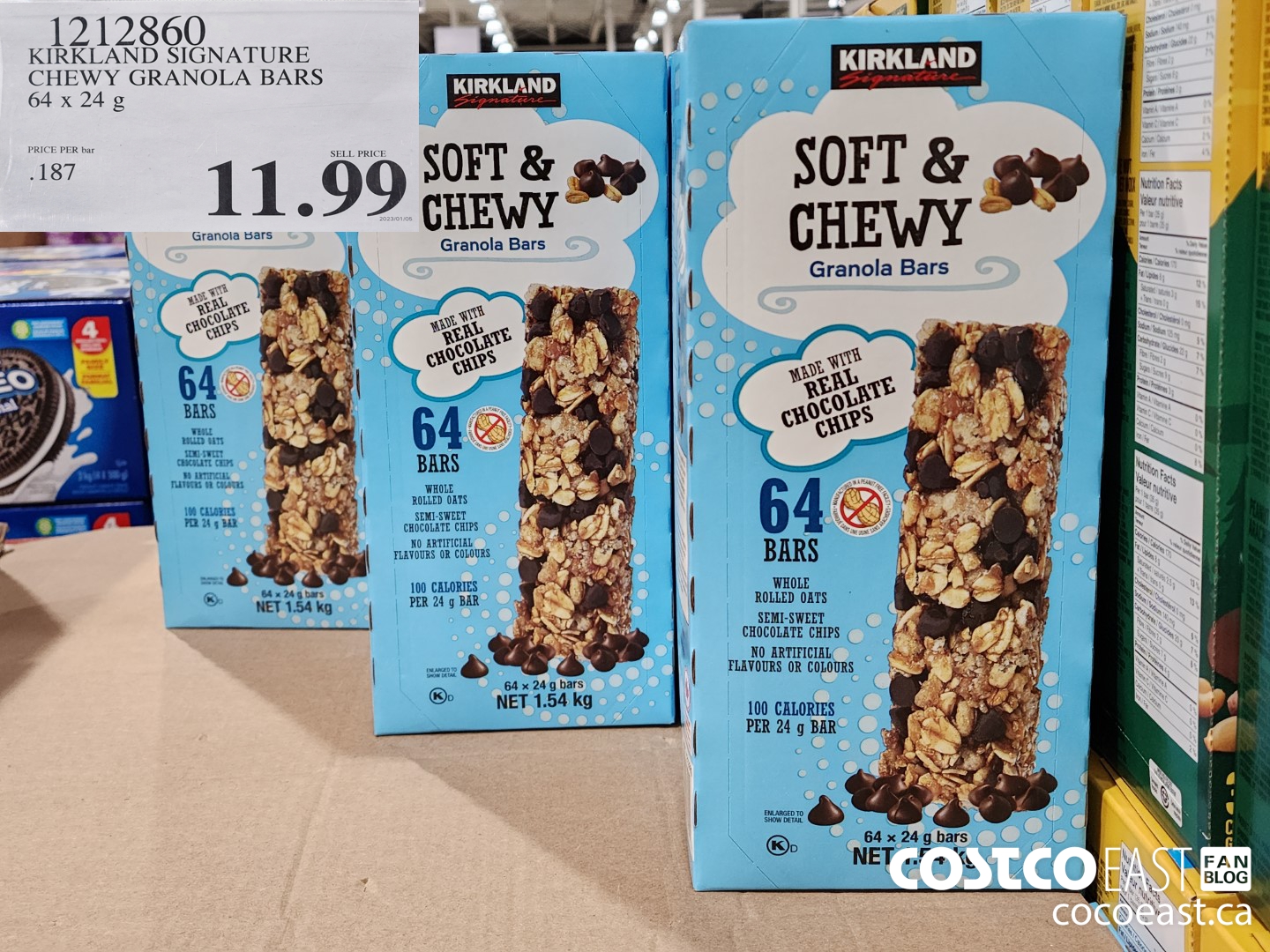 Kirkland Signature Chewy Barres protéinées, saveur beurre d