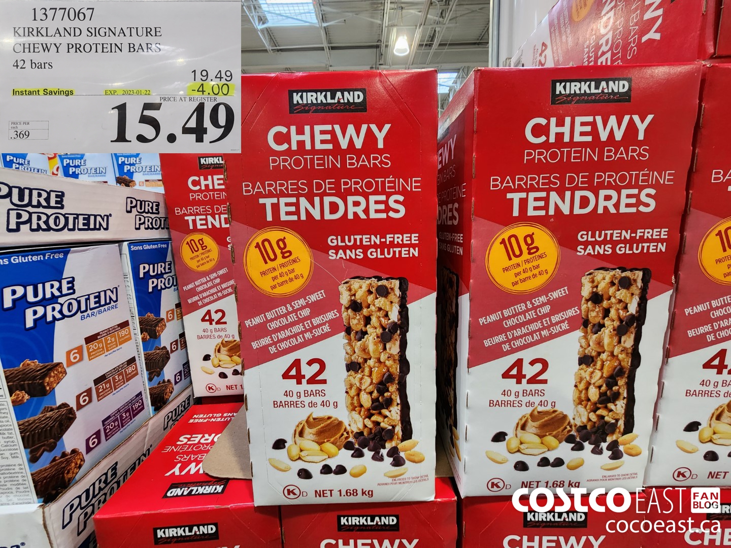 Kirkland Signature Chewy Barres protéinées, saveur beurre d