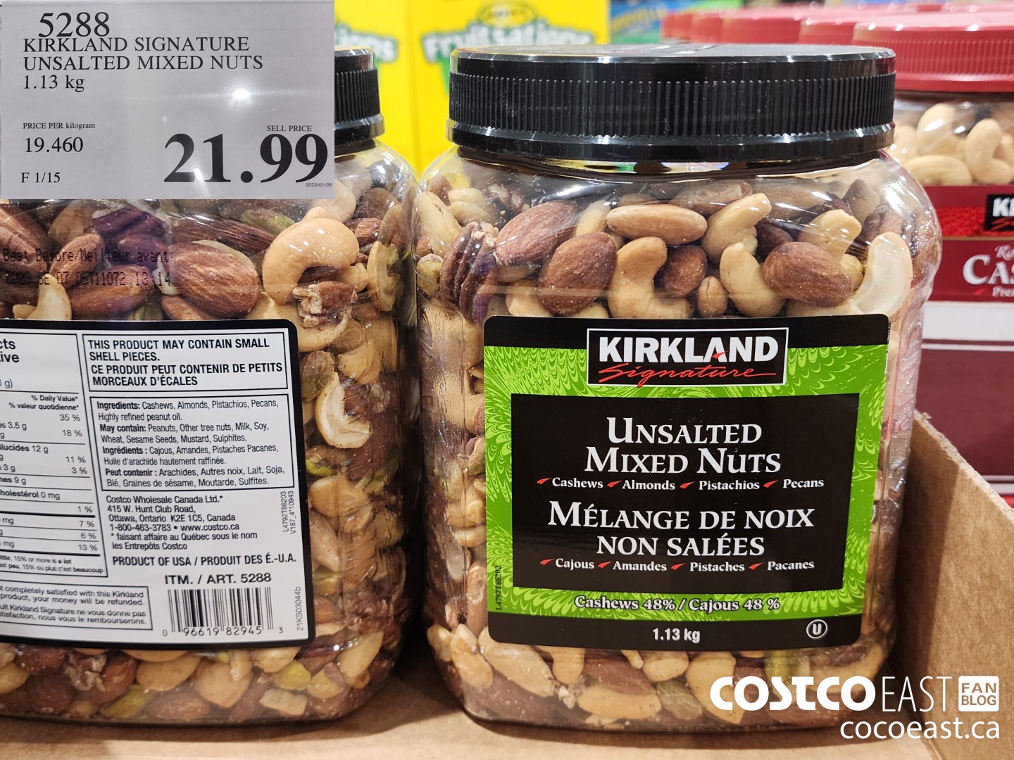 Kirkland Signature Unsalted Mixed Nuts 1.13 kg