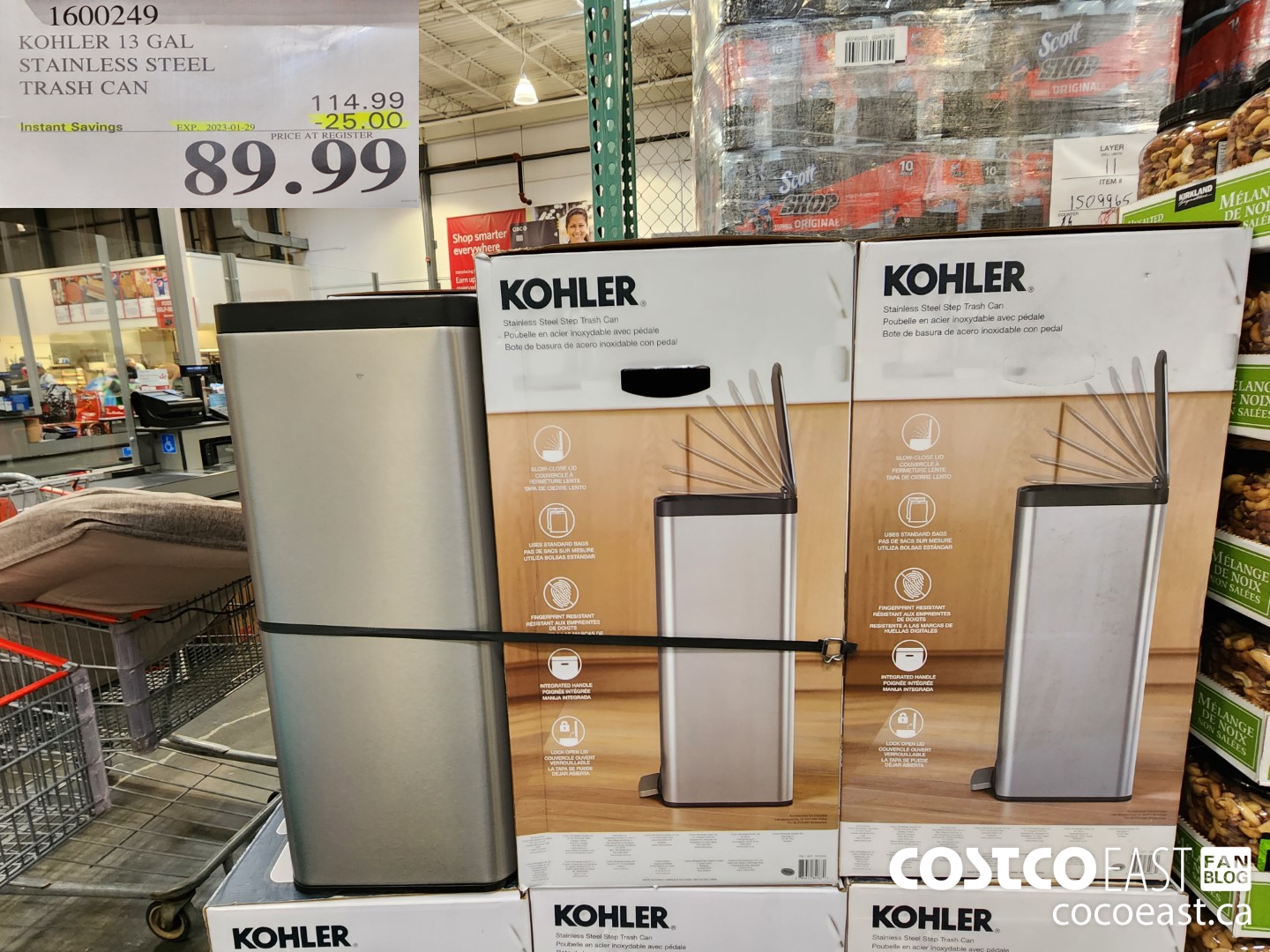 Costco Weekend Sales Jan 20th 22nd 2023 Ontario Quebec Atlantic   KOHLER 13 GAL STAINLESS STEEL STEP TRASH CAN RC20958ST 20230120 69036 