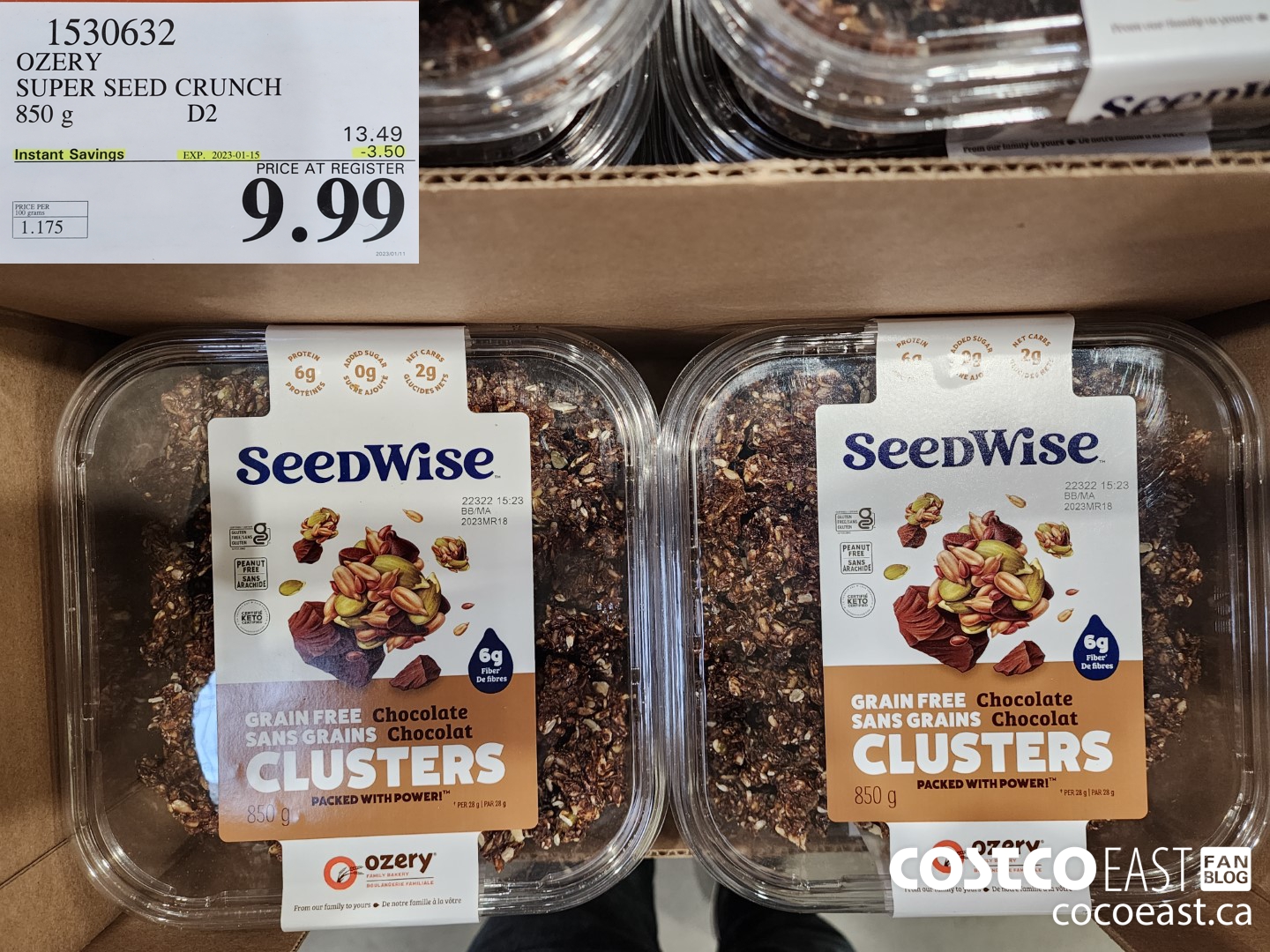 1530632 OZERY SUPER SEED CRUNCH 850 g ($3.50 INSTANT SAVINGS EXPIRES ON 2023-01-15) $9.99