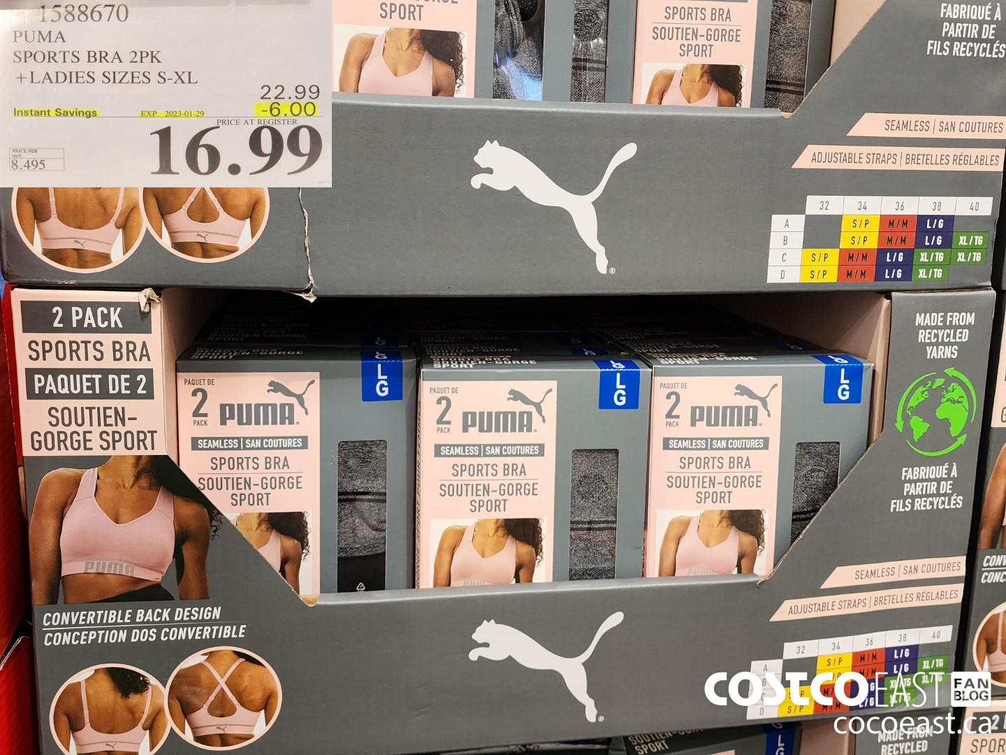 Costco Finds: $11.99 Puma Ladies Seamless Sports Bra - 2 Pack! Moistur