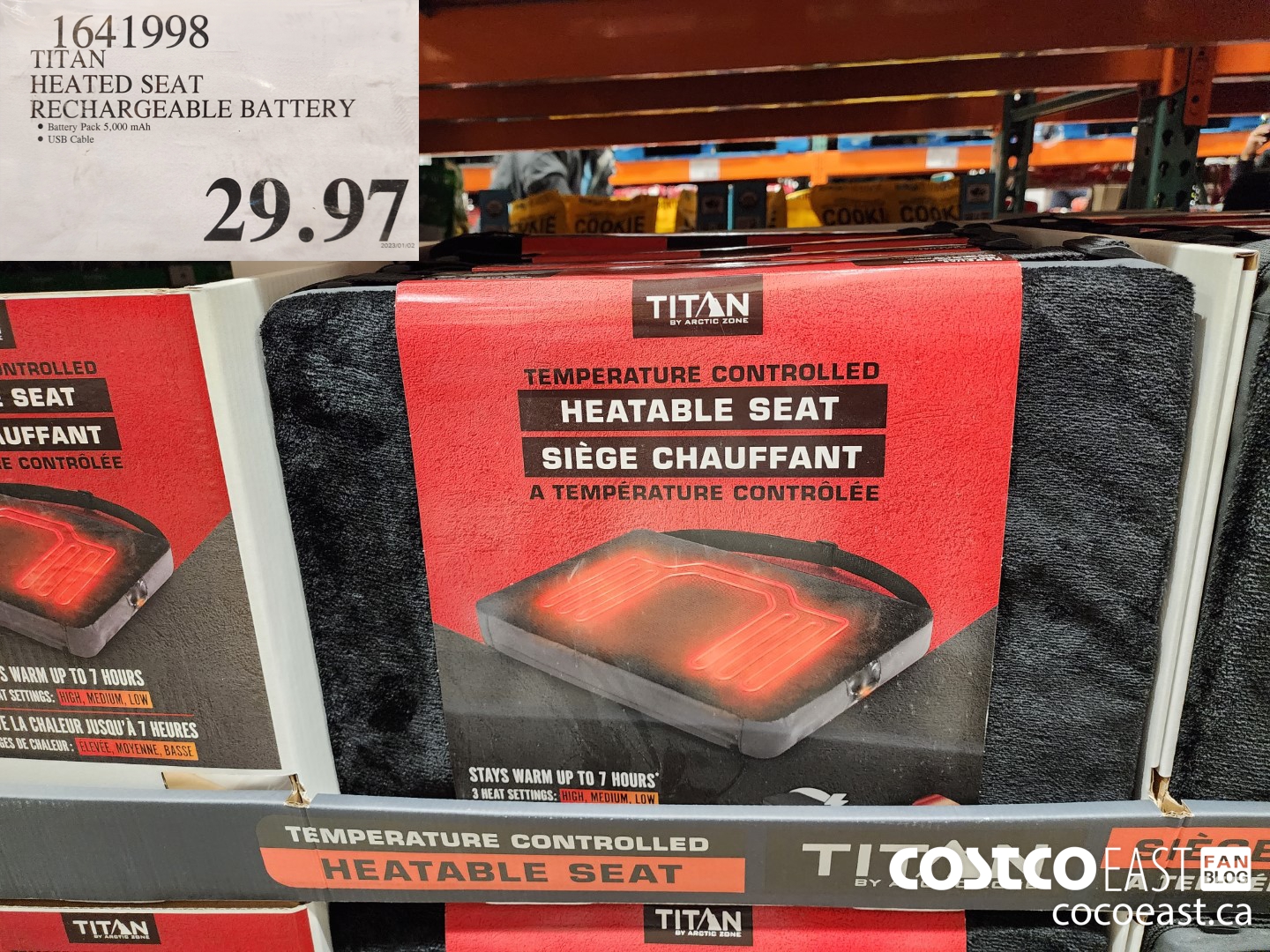 1641998 TITAN HEATED SEAT RECHARGEABLE BATTERY $29.97