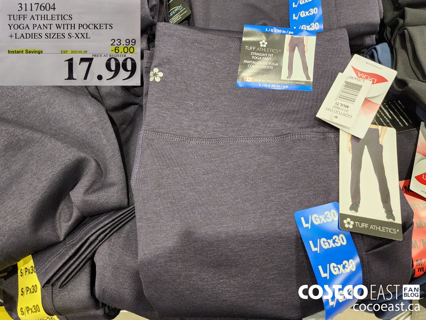 3117604 TUFF ATHLETICS YOGA PANT WITH POCKETS +LADIES SIZES S-XXL ($6.00 INSTANT SAVINGS EXPIRES ON 2023-01-29) $17.99