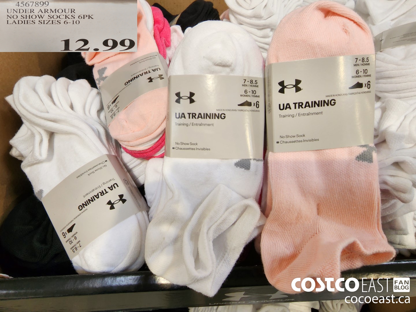 4567899 UNDER ARMOUR NO SHOW SOCKS 6PK LADIES SIZES 6-10 $12.99