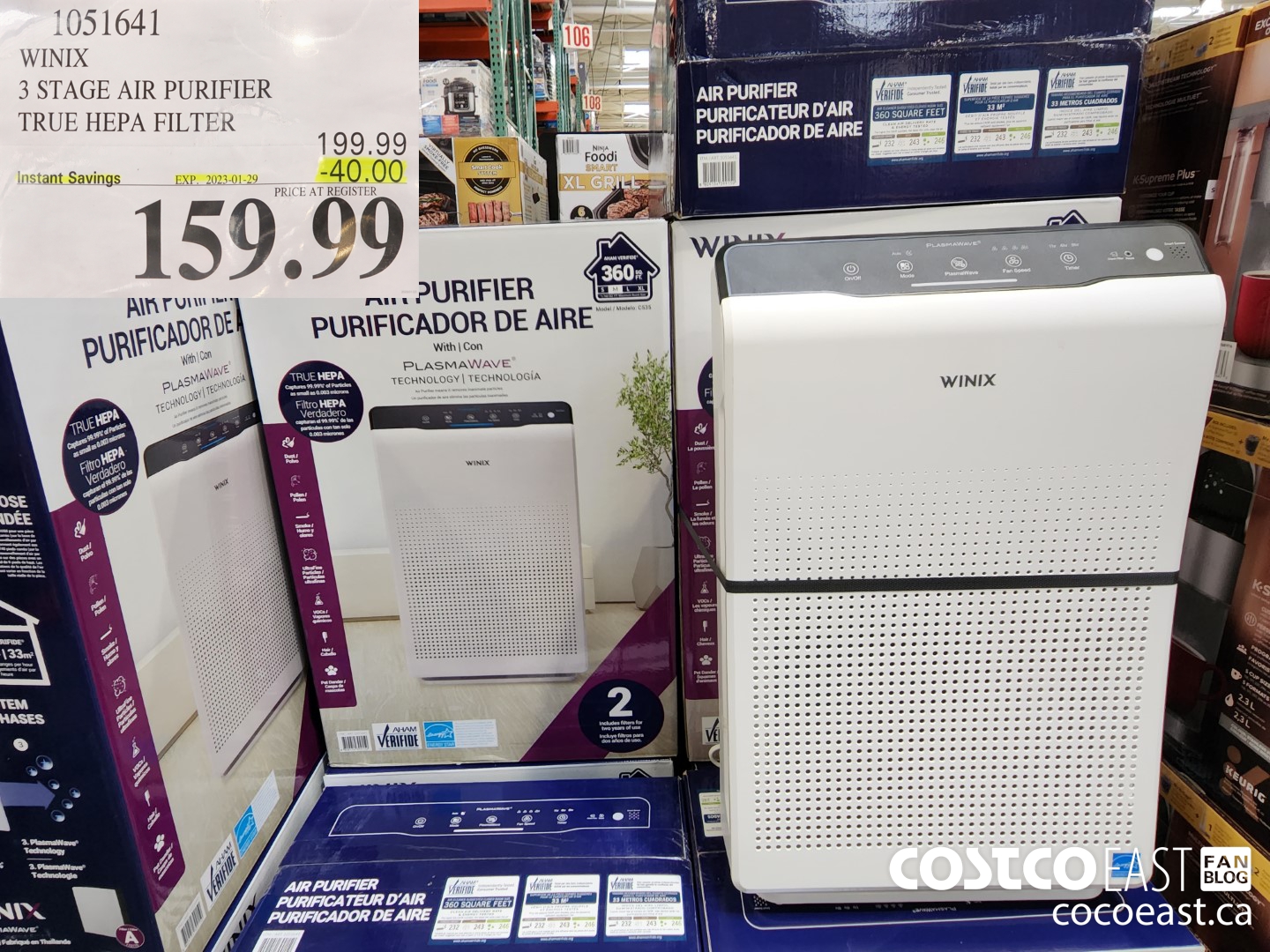 1051641 WINIX 3 STAGE AIR PURIFIER TRUE HEPA FILTER ($40.00 INSTANT SAVINGS EXPIRES ON 2023-01-29) $159.99