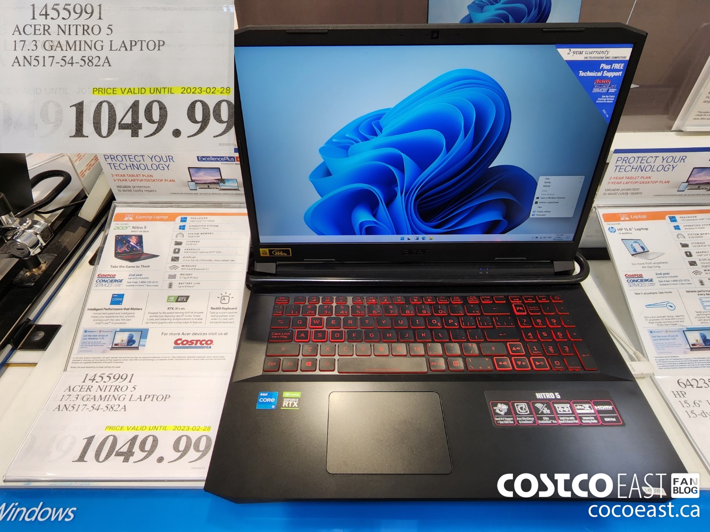 1455991 ACER NITRO 5 17.3 GAMING LAPTOP ANS517-54-582A $1049.99