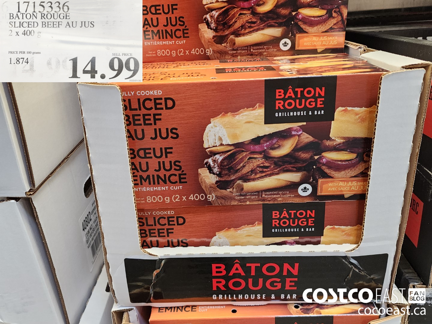 1715336 BATON ROUGE SLICED BEEF AU JUS 2 x 400 G $14.99