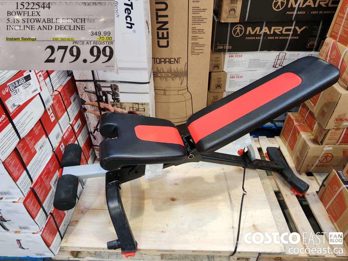 1522544 BOWFLEX 5.1S STOWABLE BENCH INCLINE AND DECLINE ($70.00 INSTANT SAVINGS EXPIRES ON 2023-02-12) $279.99