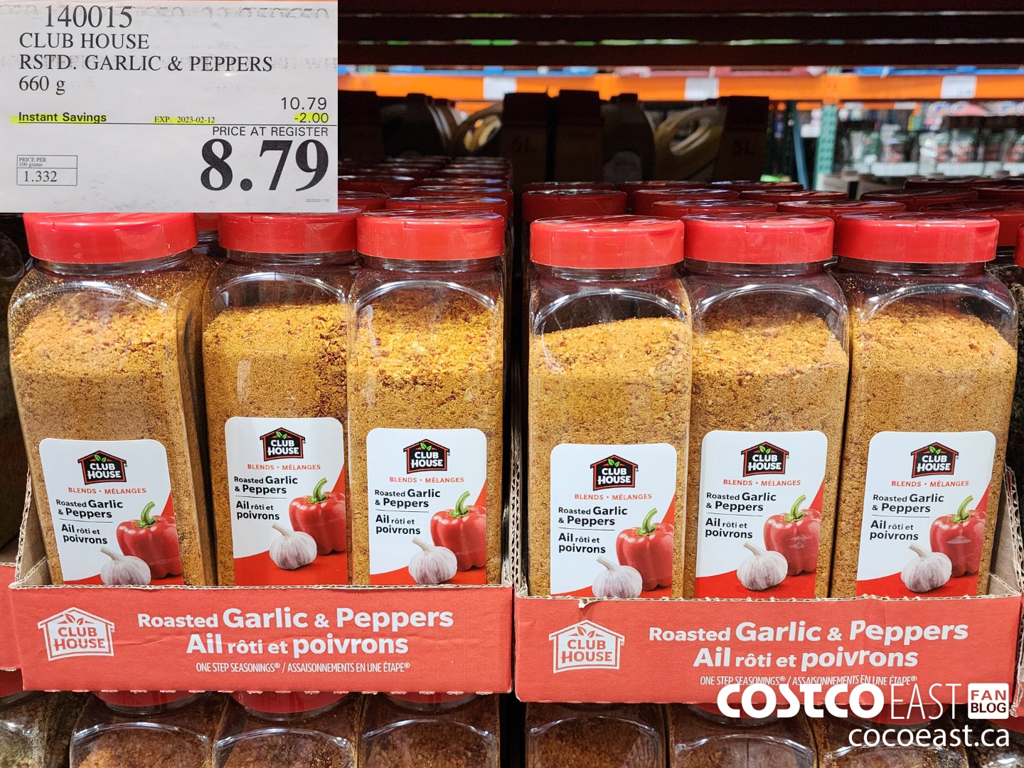 140015 CLUB HOUSE GARLIC AND PEPPERS 660 G ($2.00 INSTANT SAVINGS EXPIRES ON 2023-02-12) $8.79