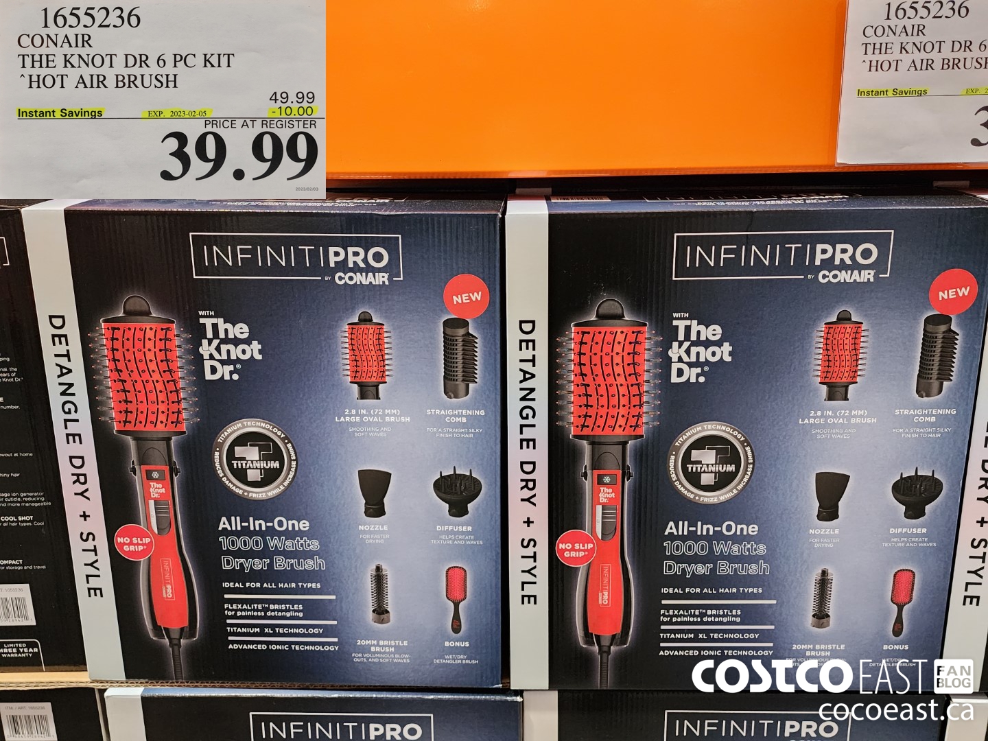 1655236 CONAIR THE KNOT DR 6 PC KIT “HOT AIR BRUSH ($10.00 INSTANT SAVINGS EXPIRES ON 2023-02-05) $39.99