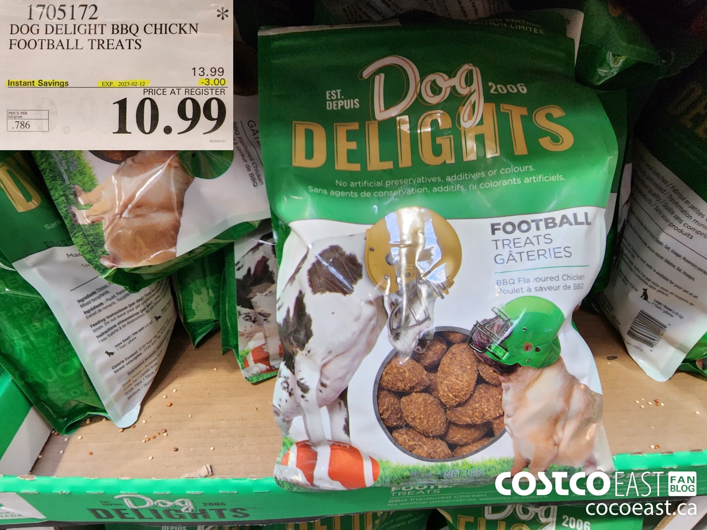 1705172 DOG DELIGHT BBQ CHICKN FOOTBALL TREATS ($3.00 INSTANT SAVINGS EXPIRES ON 2023-02-12) $10.99