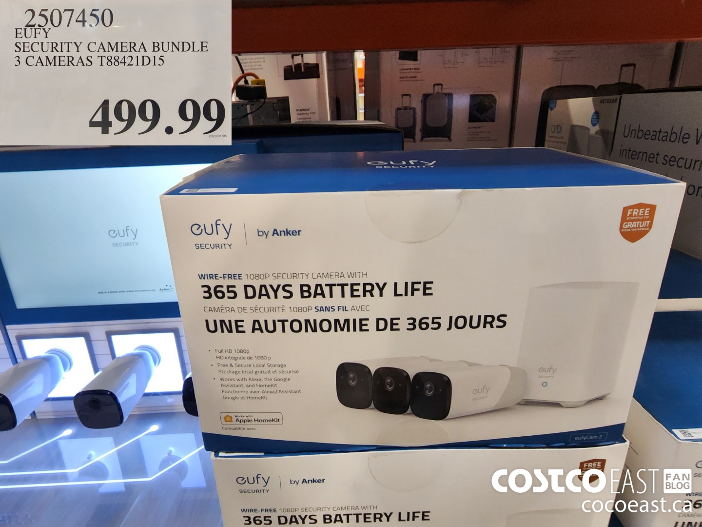 2507450 EUFY SECURITY CAMERA BUNDLE 3 CAMERAS T88421D15 $499.99