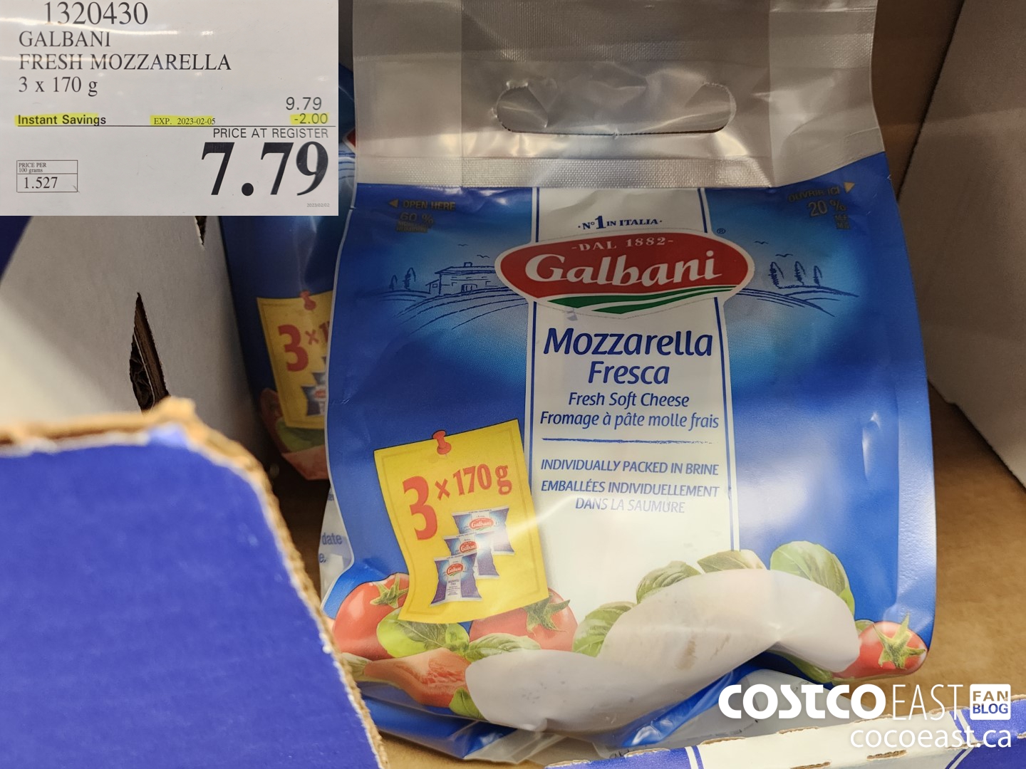 1320430 GALBANI FRESH MOZZARELLA 3 X 170 G ($2.00 INSTANT SAVINGS EXPIRES ON 2023-02-05) $7.79