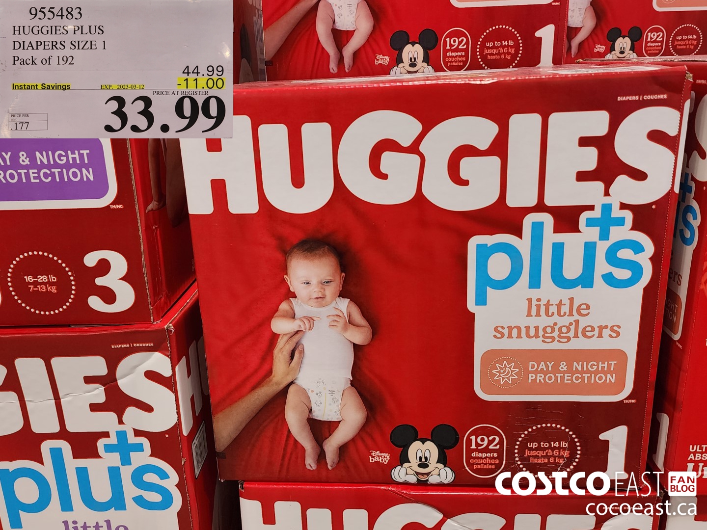 Huggies Plus - Couches de taille 1, Paquet de 192