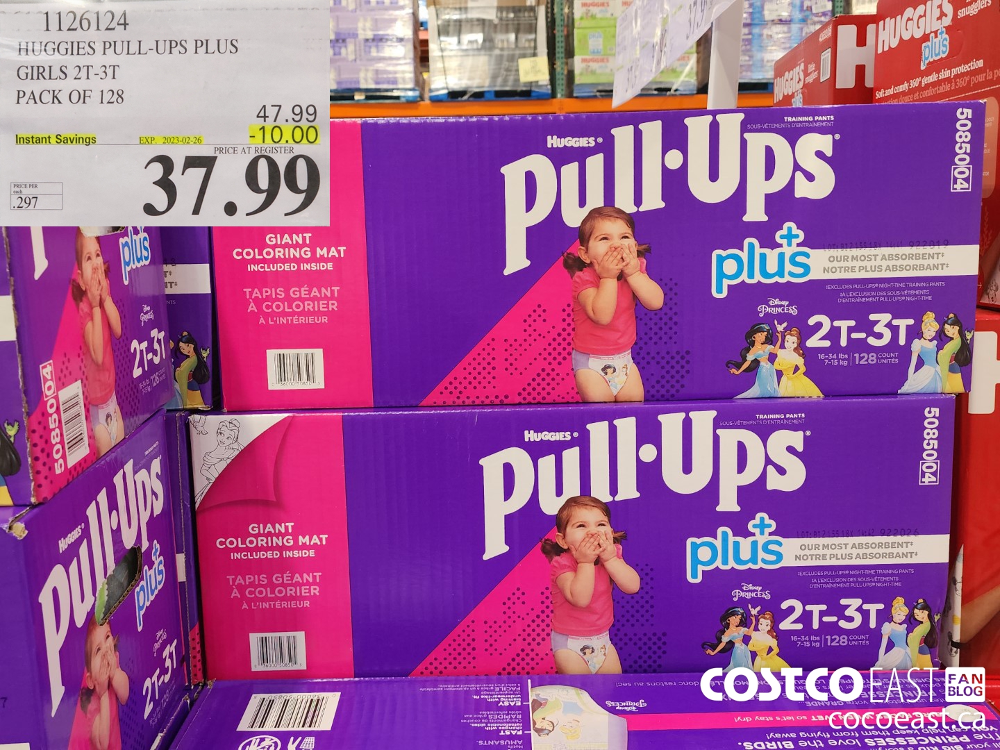 1126124 HUGGIES PULL-UPS PLUS GIRLS 2T-3T PACK OF 128 ($10.00 INSTANT SAVINGS EXPIRES ON 2023-02-26) $37.99