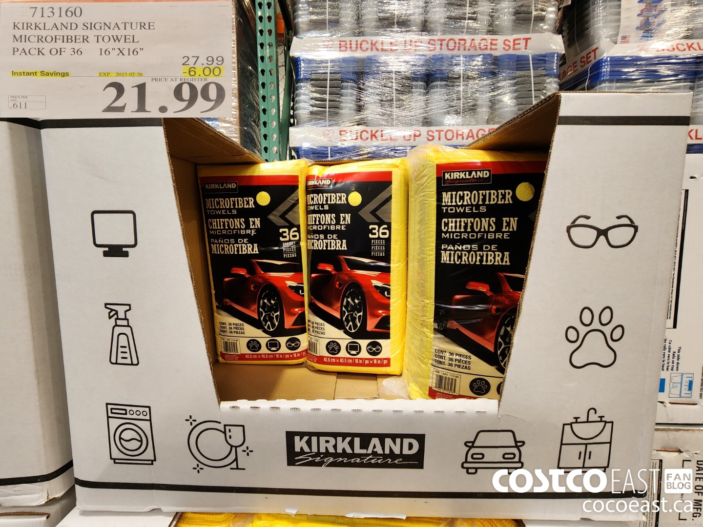 713160 KIRKLAND SIGNATURE MICROFIBER TOWEL PACK OF 36 16