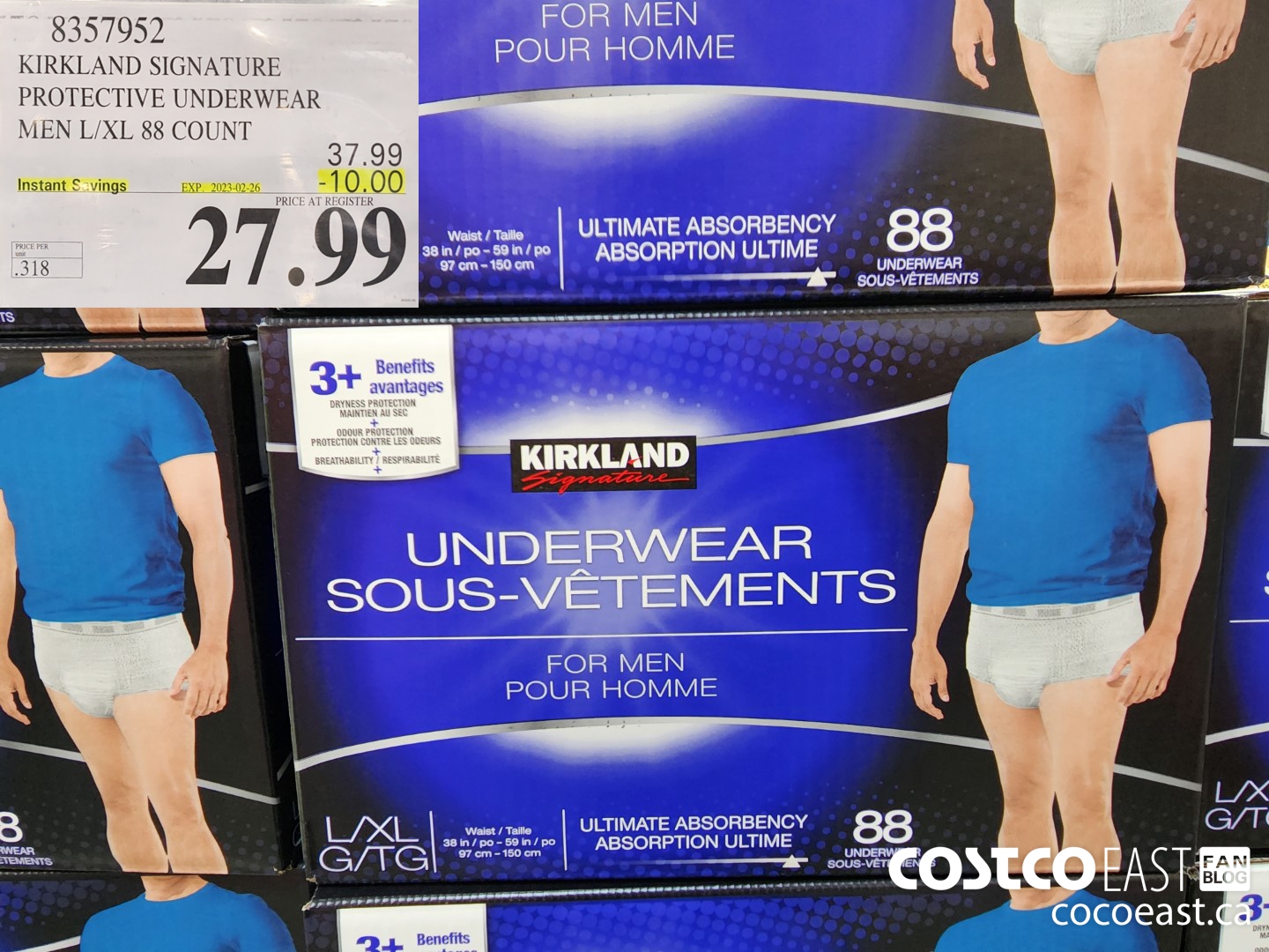 6357952 KIRKLAND SIGNATURE PROTECTIVE UNDERWEAR WOMEN LG 88 COUNT