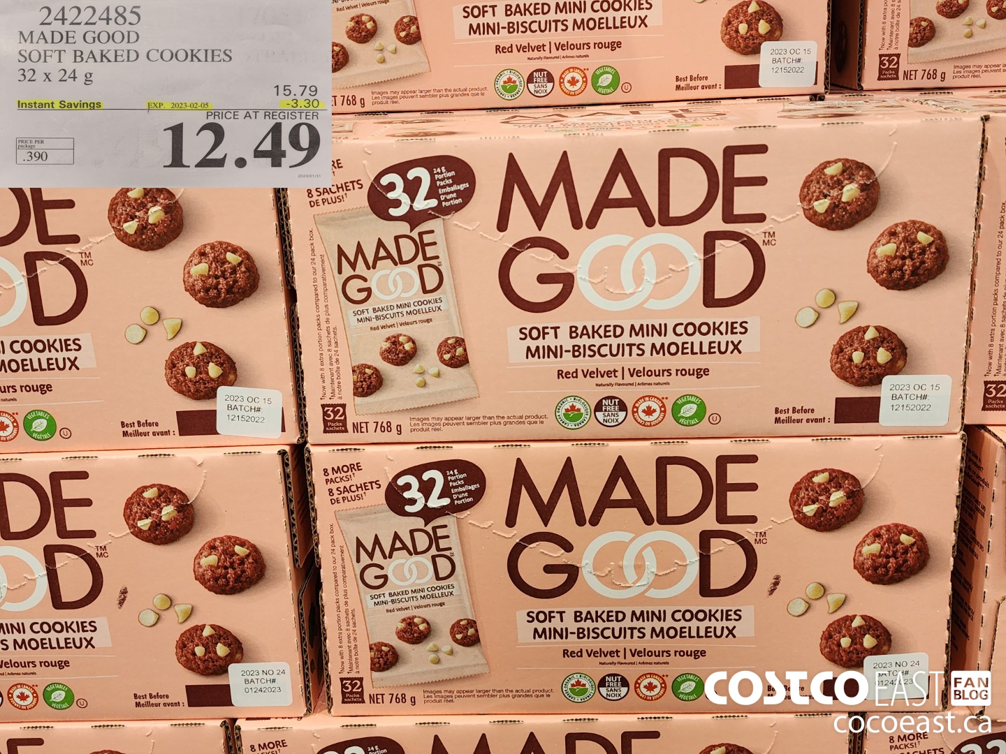 2422485 MADE GOOD SOFT BAKED COOKIES 32 x 24G ($3.30 INSTANT SAVINGS EXPIRES ON 2023-02-05) $12.49