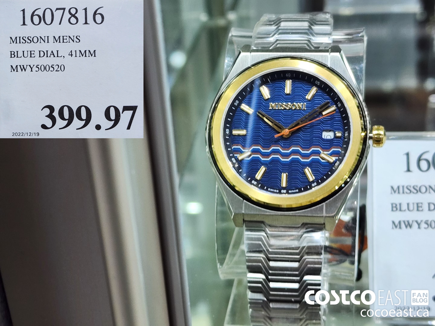 1607816 MISSONI MENS BLUE DIAL, 41MM MWY500520 $199.97