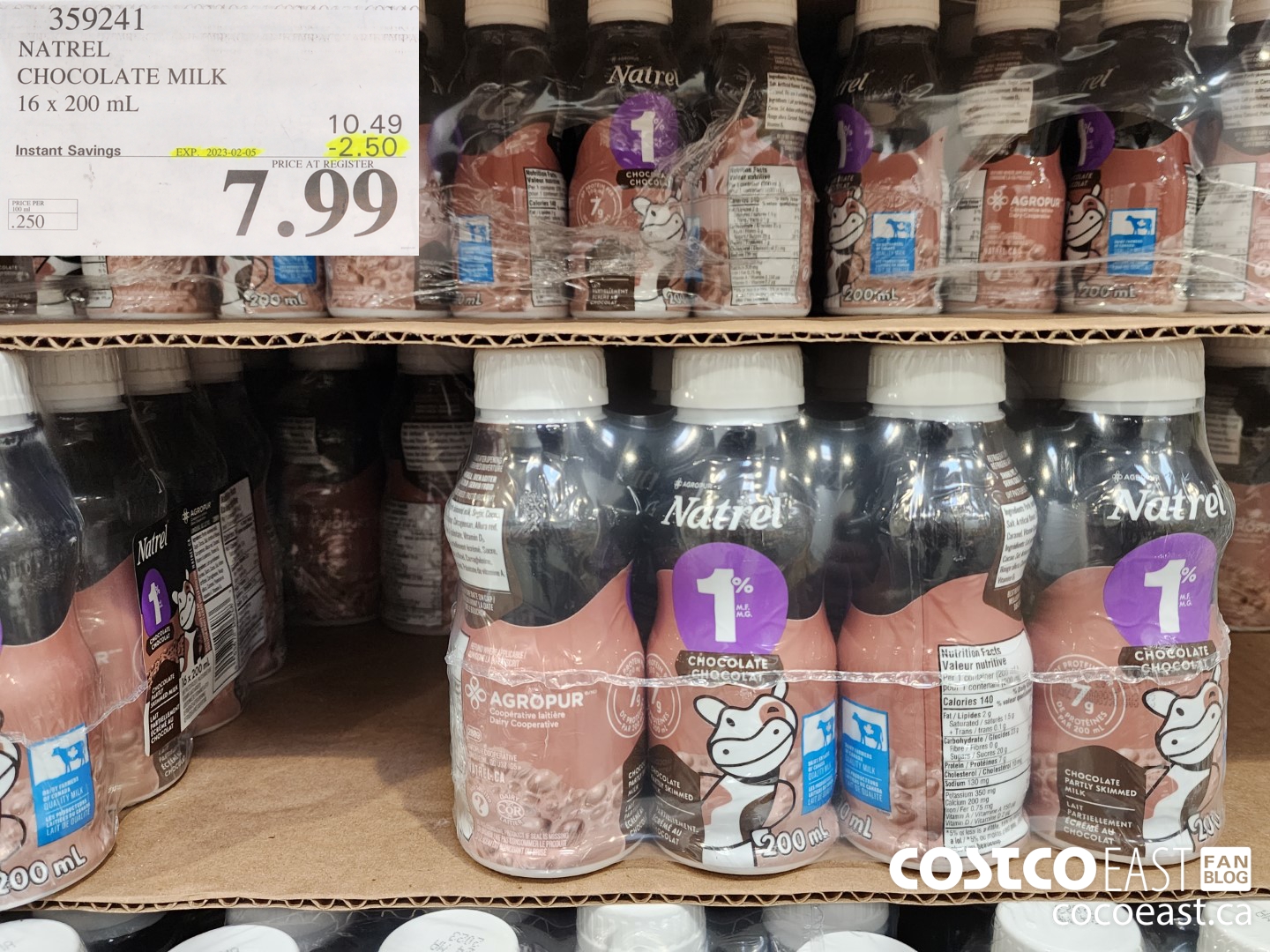 359241 NATREL CHOCOLATE MILK 16 x 200 mL ($2.50 INSTANT SAVINGS EXPIRES ON 2023-02-05) $7.99