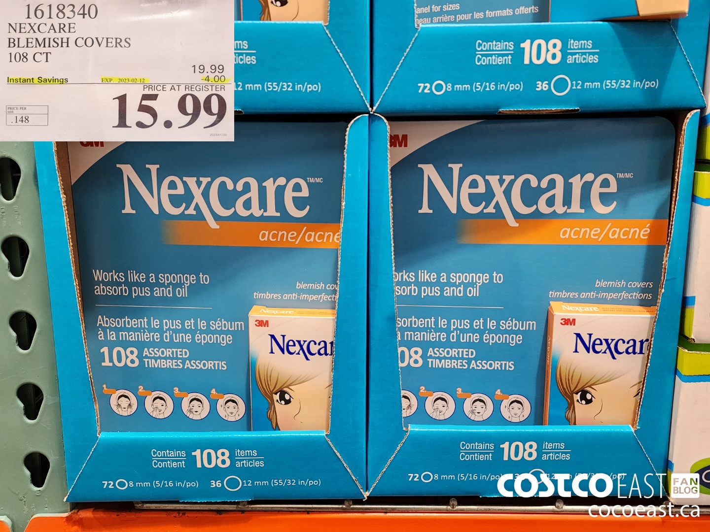 1618340 NEXCARE BLEMISH COVERS 108 CT ($4.00 INSTANT SAVINGS EXPIRES ON 2023-02-12) $15.99