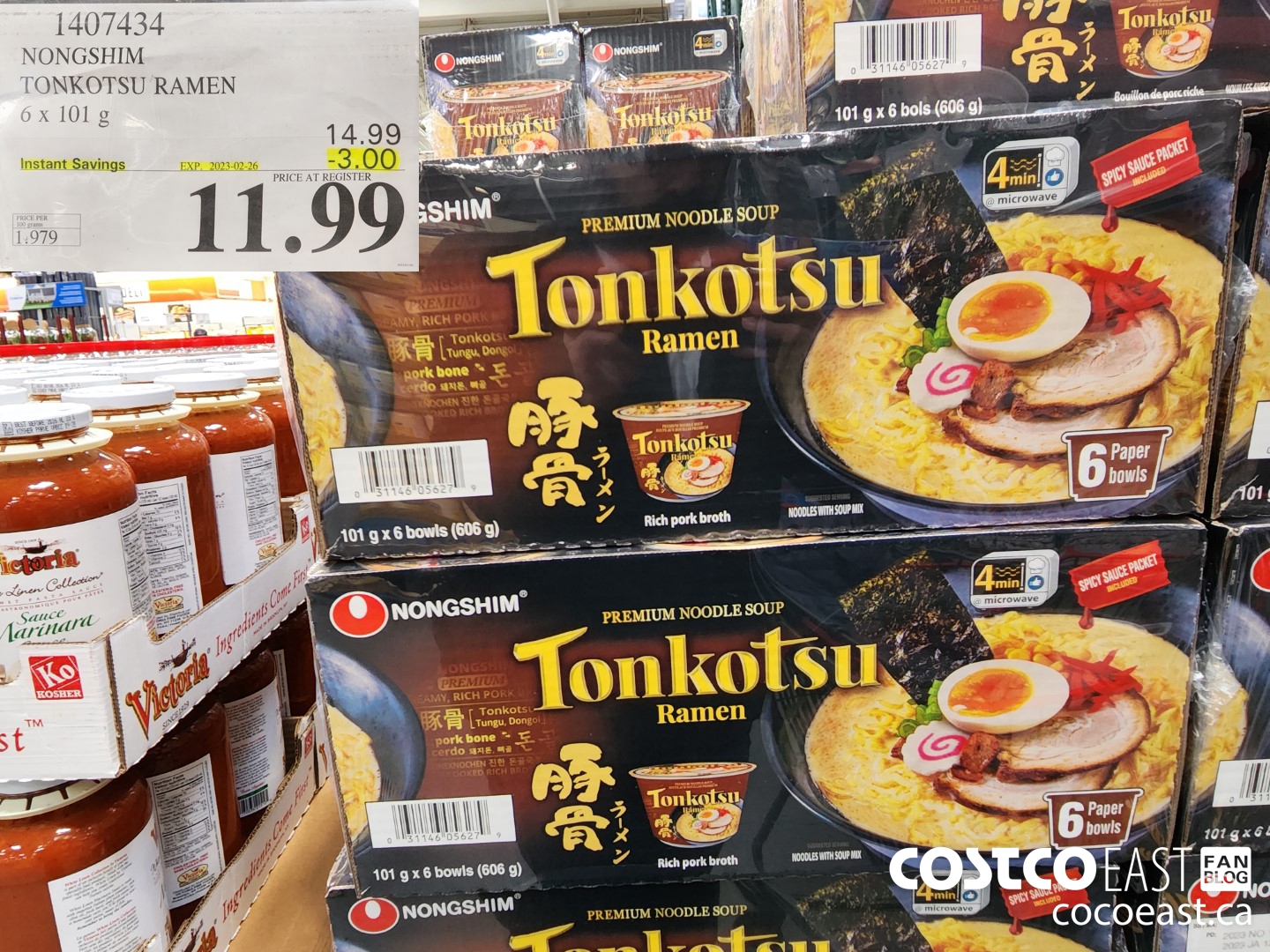 1407434 NONGSHIM TONKOTSU RAMEN 6 x 101 g ($3.00 INSTANT SAVINGS EXPIRES ON 2023-02-26) $11.99