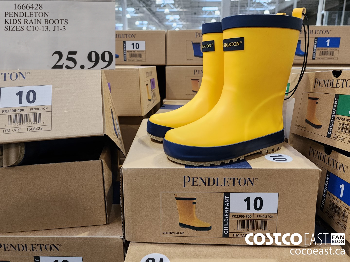 1666428 PENDLETON KIDS RAIN BOOTS SIZES C10-13, J1-3 $25.99