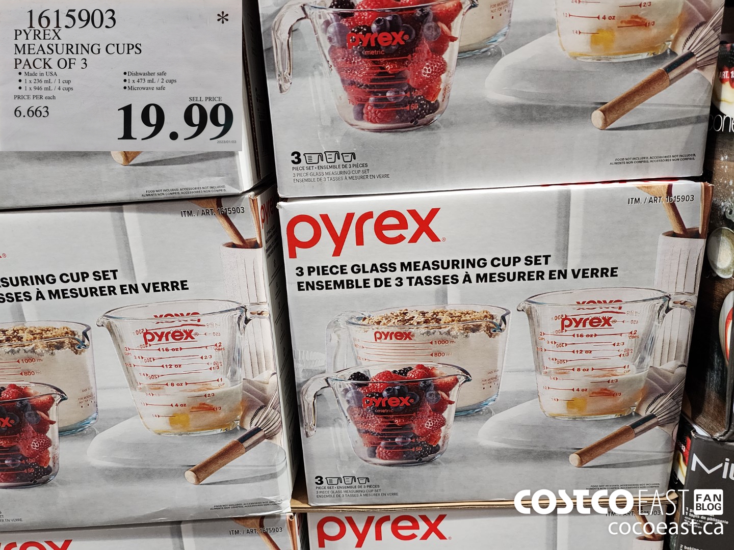 PYREX 3 Piece Glass Measuring Cup Set - Clear NEW IN BOX! # 1615903  AUTHENTIC