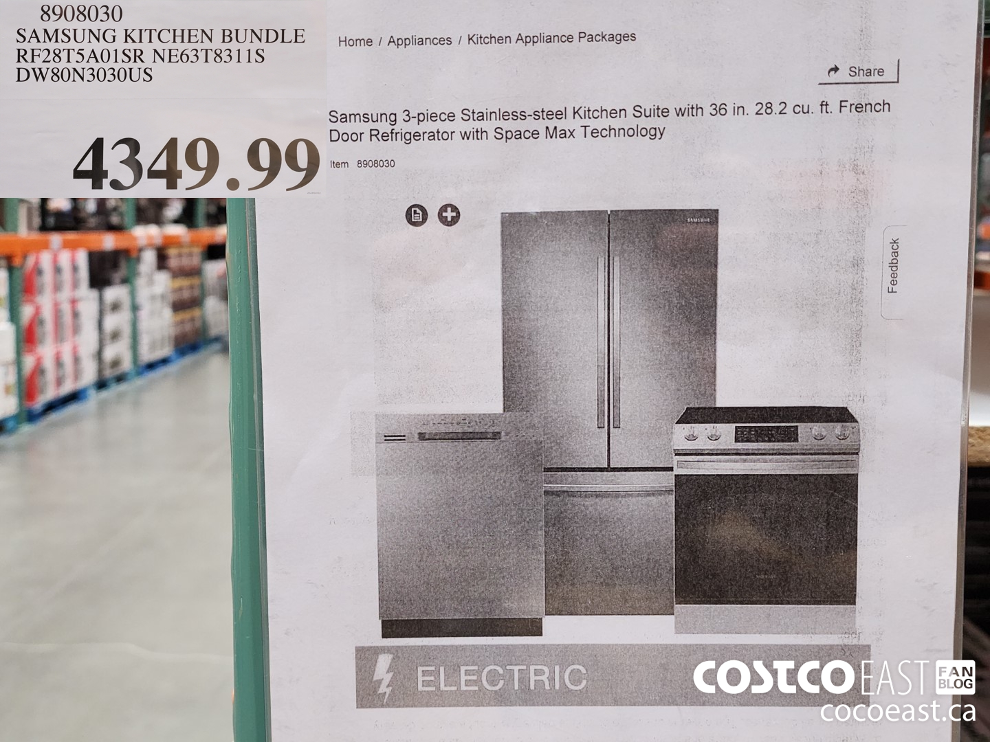 8908030 SAMSUNG KITCHEN BUNDLE RF28T5A01SR NE63T8311S DW80N3030US $4349.99