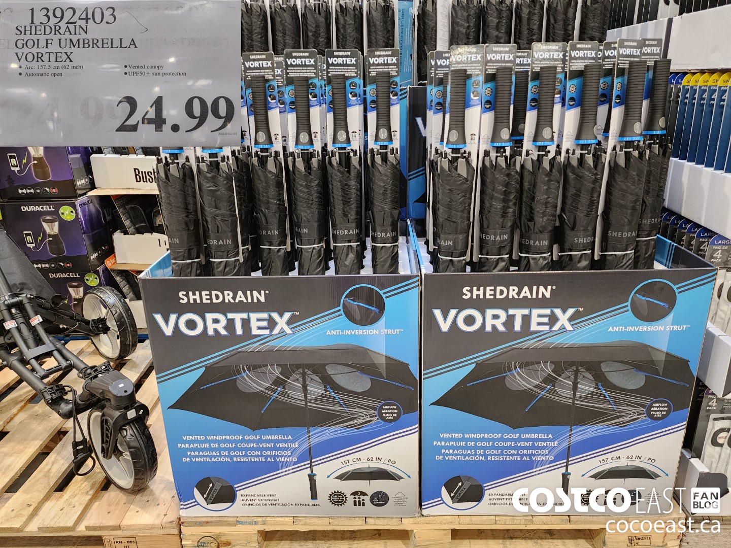 1392403 SHEDRAIN GOLF UMBRELLA VORTEX $2.99