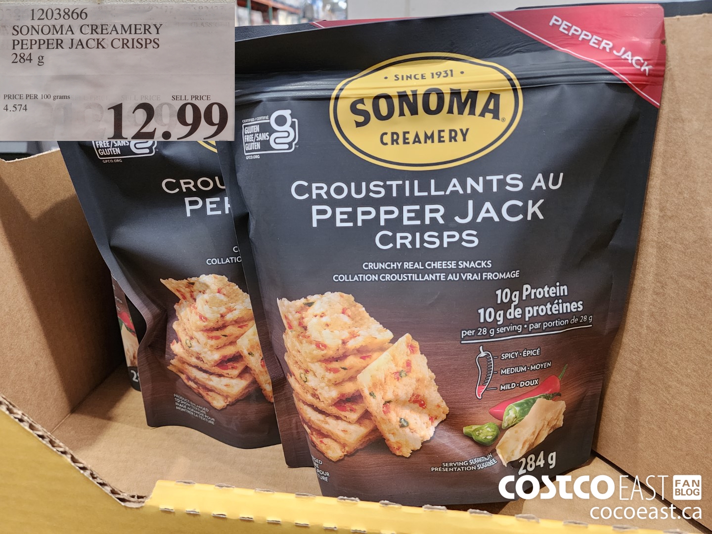 1203866 SONOMA CREAMERY PEPPER JACK CRISPS 284 g $12.99